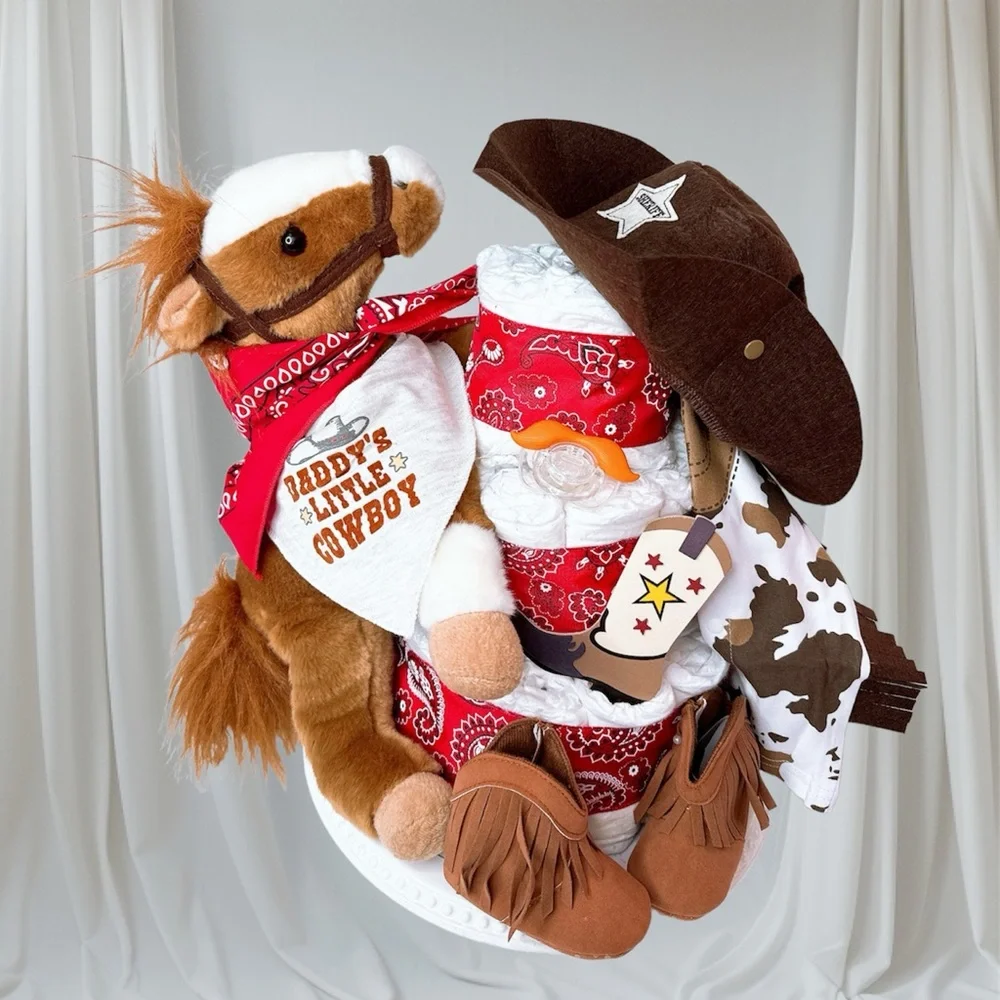 Cowboy Diaper Cake, Wild West Baby Shower Gift